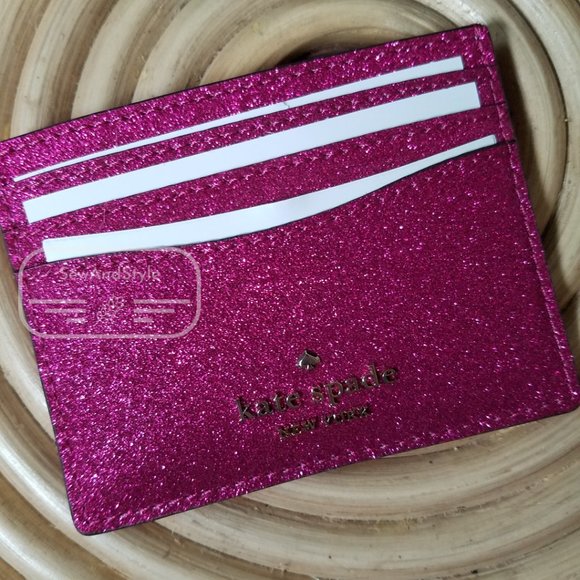 Convertible PInk Lola Glitter Card Holder Kate Spade Brand New Boxed - Picture 5 of 5